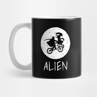 Halloween witch bike alien moon funny Mug